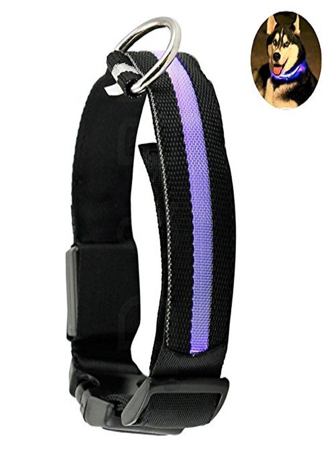 فوتابا طوق فوتابا للحيوانات الأليفة من النايلون، يضيء في الظلام، مزود بإضاءة LED، للسلامة الليلية - أسود - كبير - Image 3